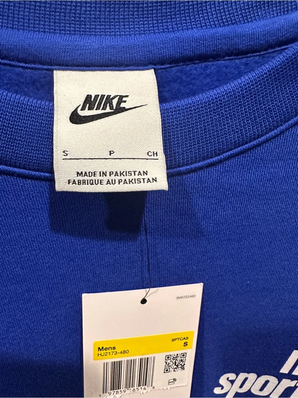 Nike Sportswear Crewneck Sweatshirt Men’s Small NWT Blue Fleece